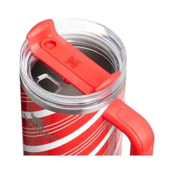 🎄Set of 2 - Candy Cane Twist, Strawberry Twist - Stanley 40oz Tumbler 🔥